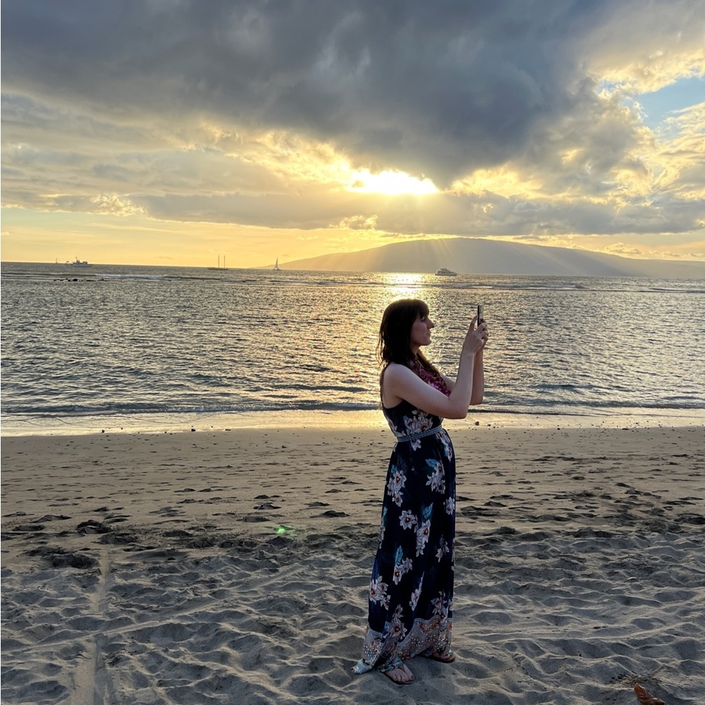 Nordstrom Floral Maxi Dress - Navy and White